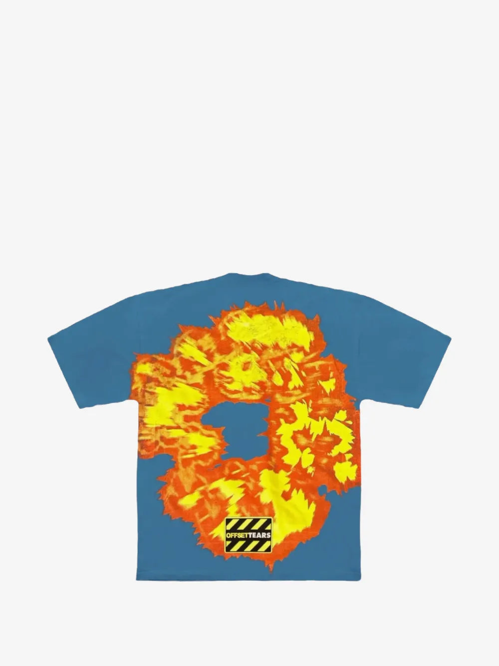Washed Blue Abstract Art Signature Graphic Boxy Tee