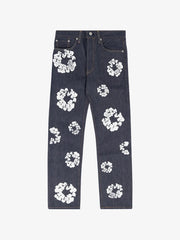 Denim Tears Raw Denim White Wreath Print Jeans