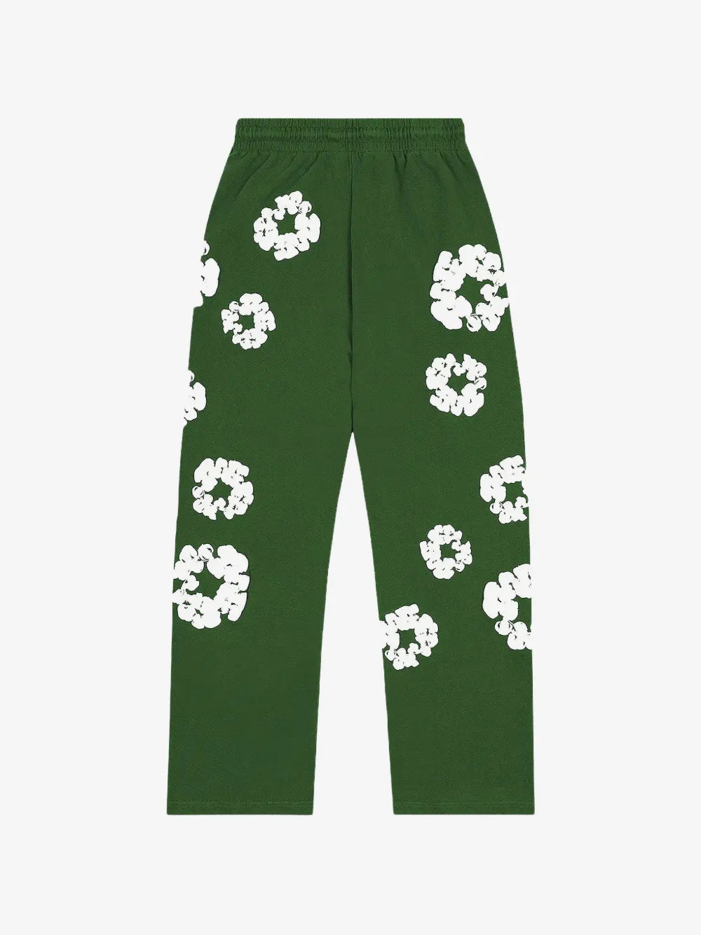 Denim Tears Green White Wreath Wide Leg Sweatpants