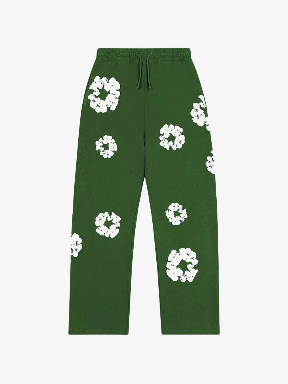 Denim Tears Green White Wreath Wide Leg Sweatpants