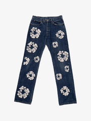 Denim Tears Vintage Blue Denim White Wreath Straight Jeans