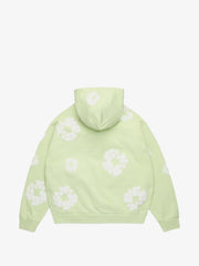 Denim Tears Light Lime Green All‑Over Cotton Wreath Full‑Zip Hoodie