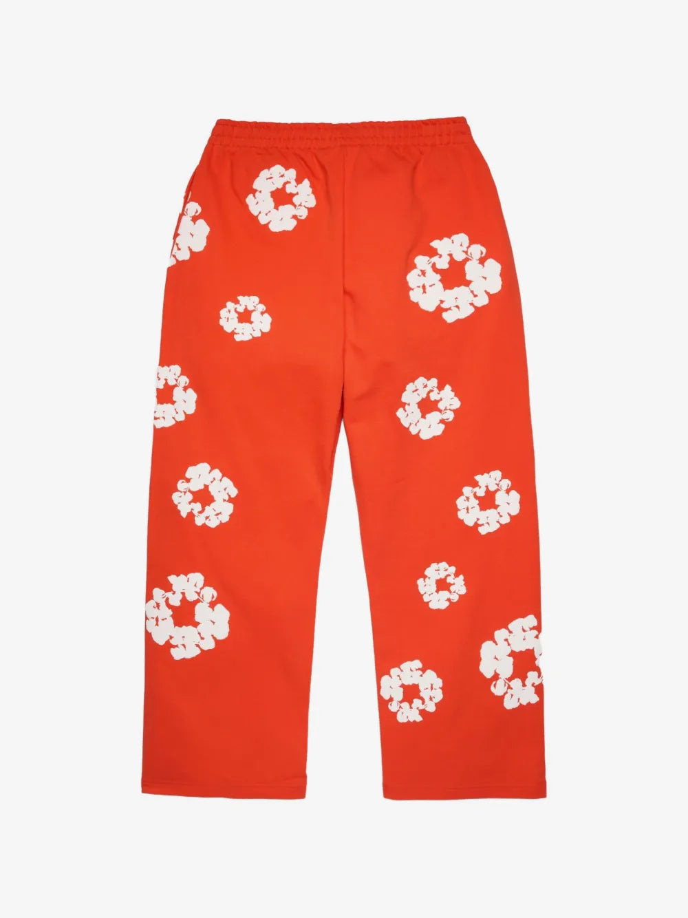 Denim Tears Red Cotton Wreath Wide‑Leg Sweatpants