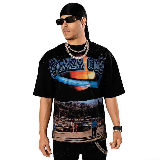 GLAZA GOD Galaxy - Heavyweight Terry Oversized Tee Hover Image