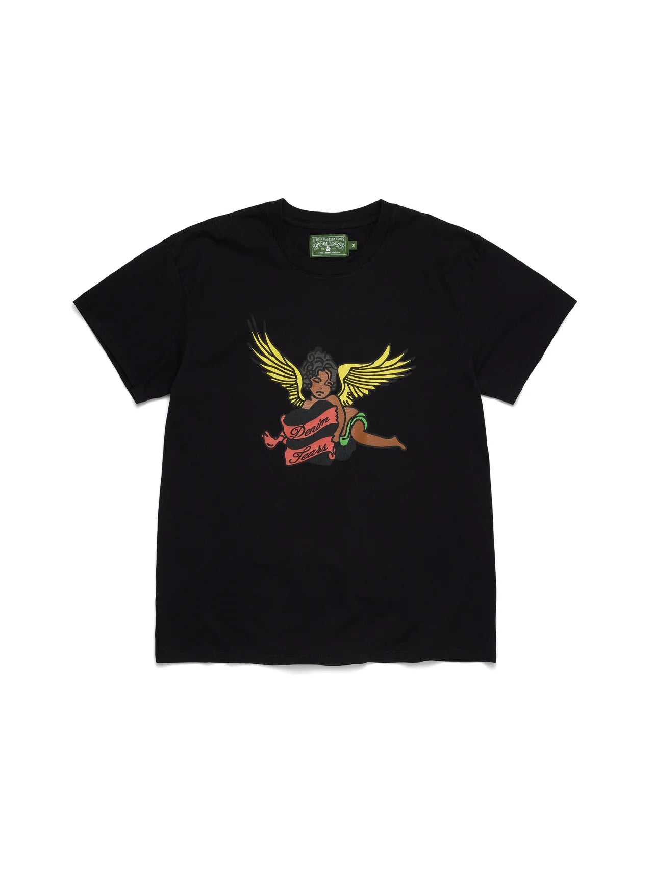 Denim Tears Black Cherub Angel Graphic Short Sleeve Tee
