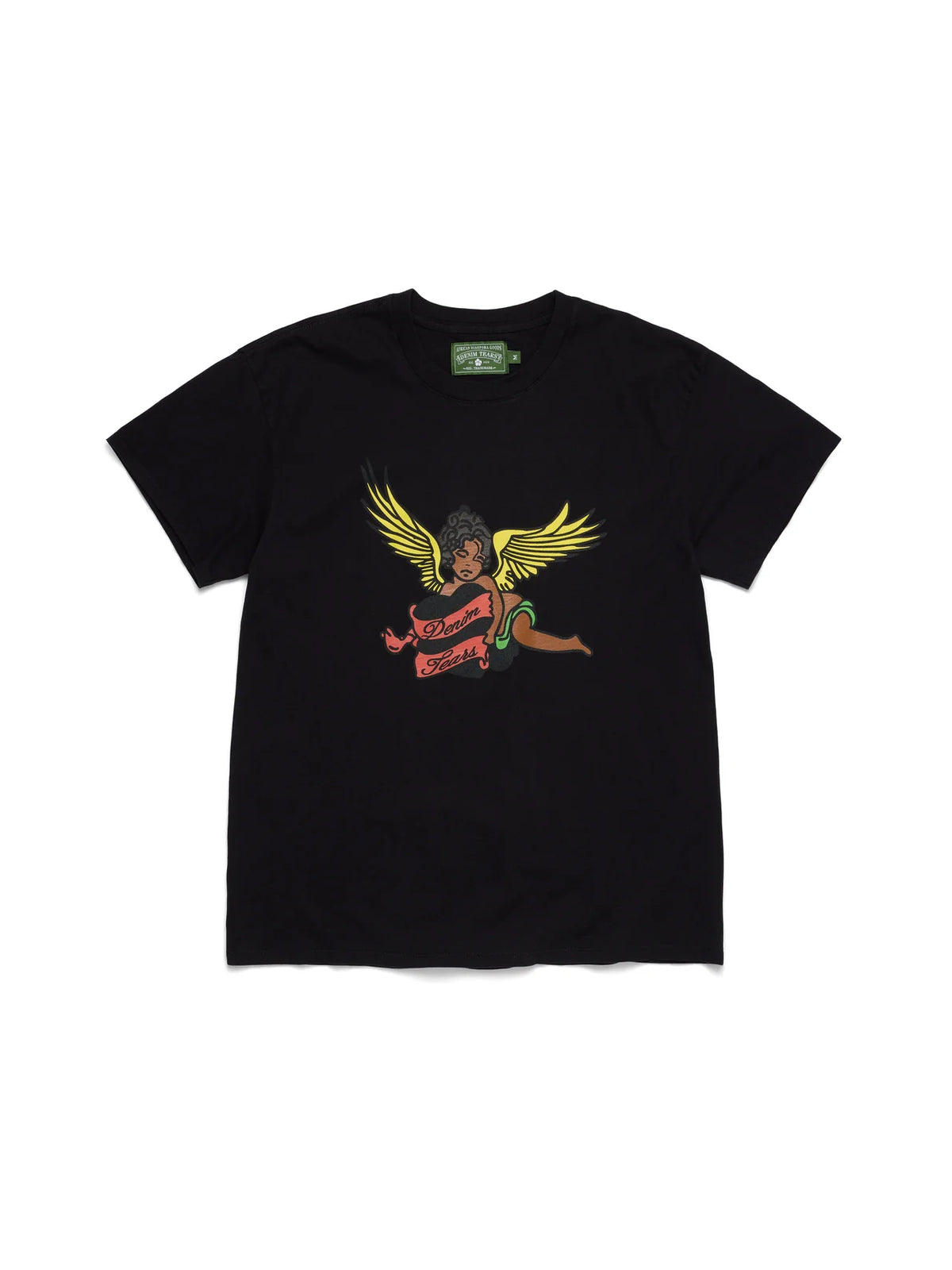 Denim Tears Black Cherub Angel Graphic Short Sleeve Tee