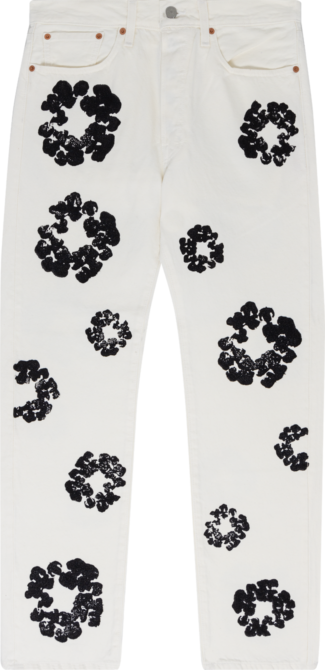 Denim Tears Cotton Wreath White Jeans Hover Image