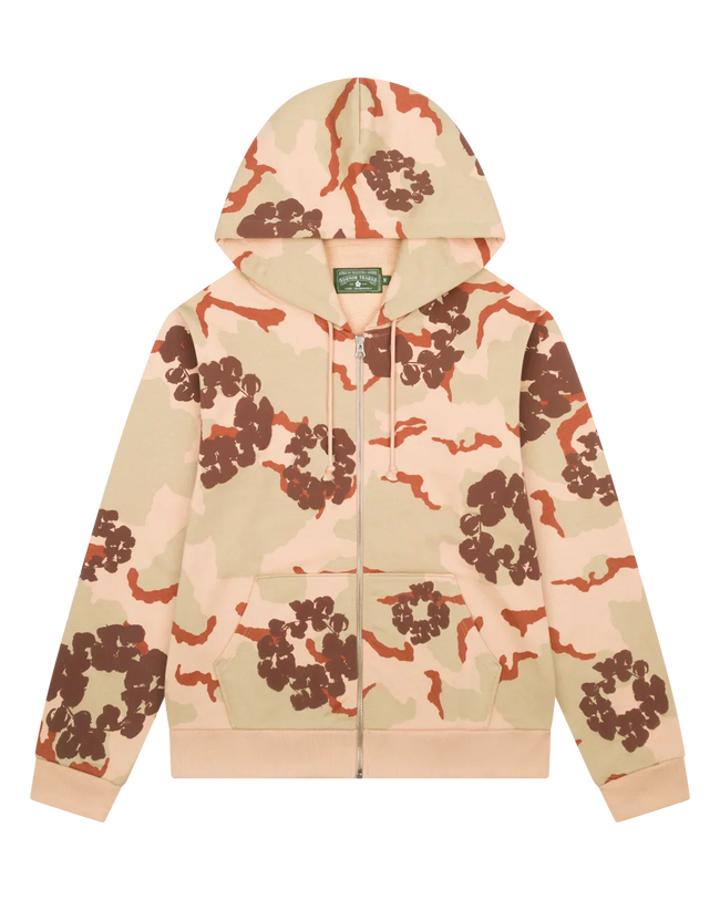 Denim Tears "Camo" Tan Zip-Up Hoodie Hover Image