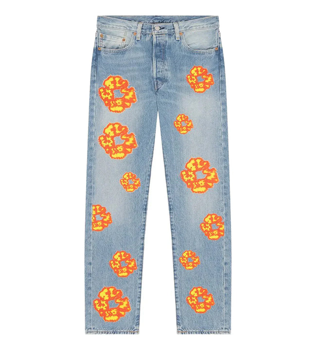 Denim Tears "Offset Tears" Light Wash Denim Jeans Hover Image