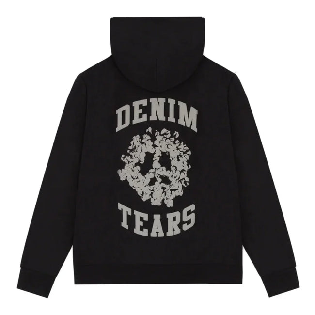 Denim Tears Black University Zip Up Hoodie Main Image
