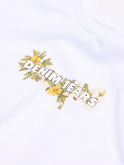 Denim Tears White Floral Logo Chest Print Boxy Tee