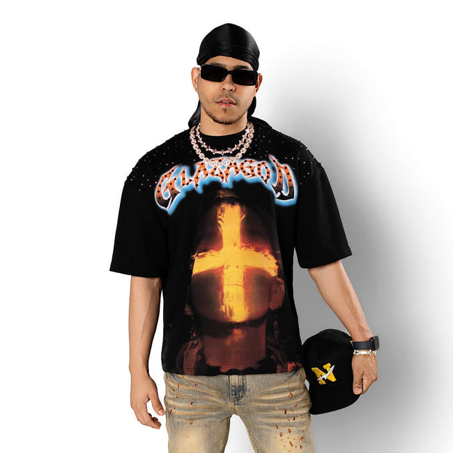 GLAZA GOD Divine - Heavyweight Terry Oversized Tee Hover Image