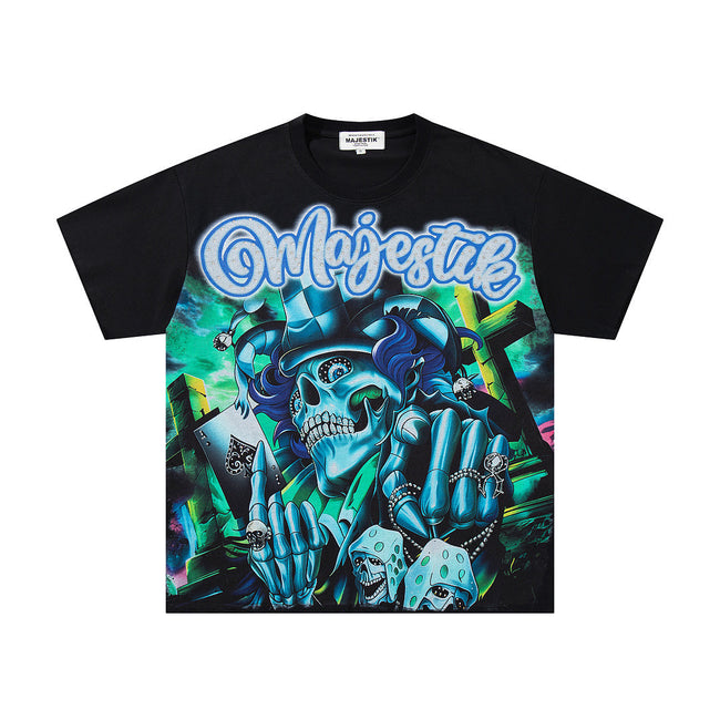 Majestik “Joker Ace” Rhinestone Graphic Tee Hover Image