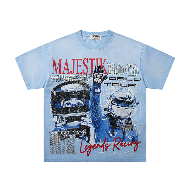 Majestik “Moto Club World Tour” Vintage Wash Tee Hover Image