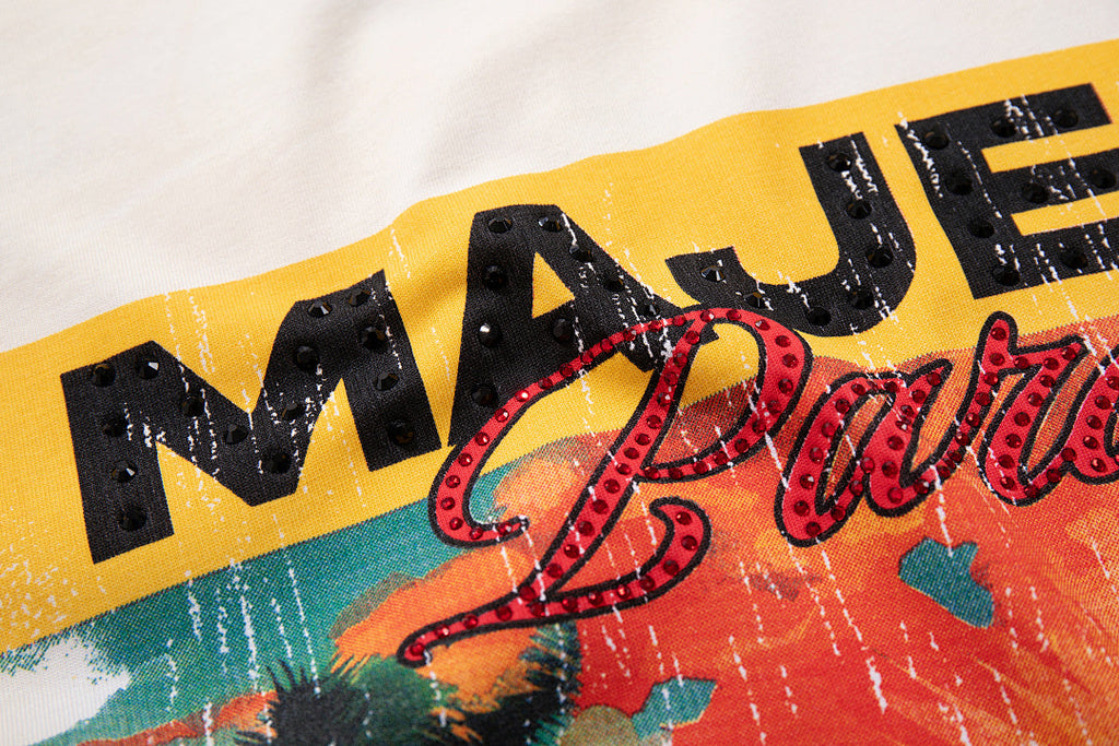 Majestik “Paradise” Supercar Vintage Tee（Off-White / Cream）