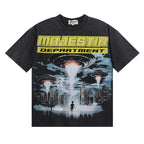 Majestik “Department” UFO Abduction Vintage Tee（Black）