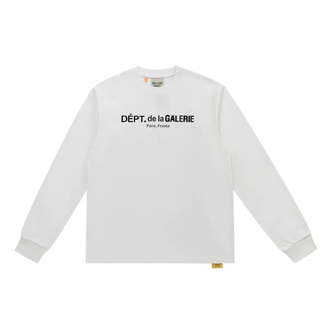 Gallery Dept. Front-Logo DÉPT. de la GALERIE Long Sleeve T-Shirt - White Hover Image