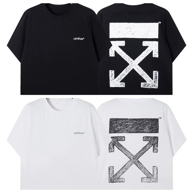 Off-White Cracked Texture Arrow Logo T-Shirt Hover Image