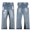 Gallery Dept. Contrast Side Panel Paint Splatter & Distressed Denim Jeans