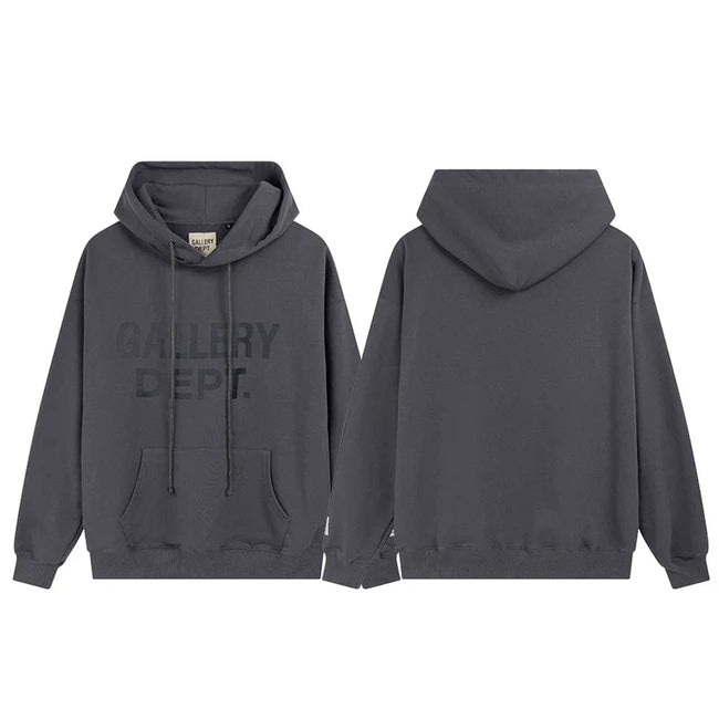 Gallery Dept Tonal Logo Charcoal Hoodie Hover Image