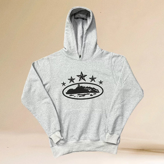 Corteiz 5-Star Devil's Island Heavyweight Hoodie grey Hover Image