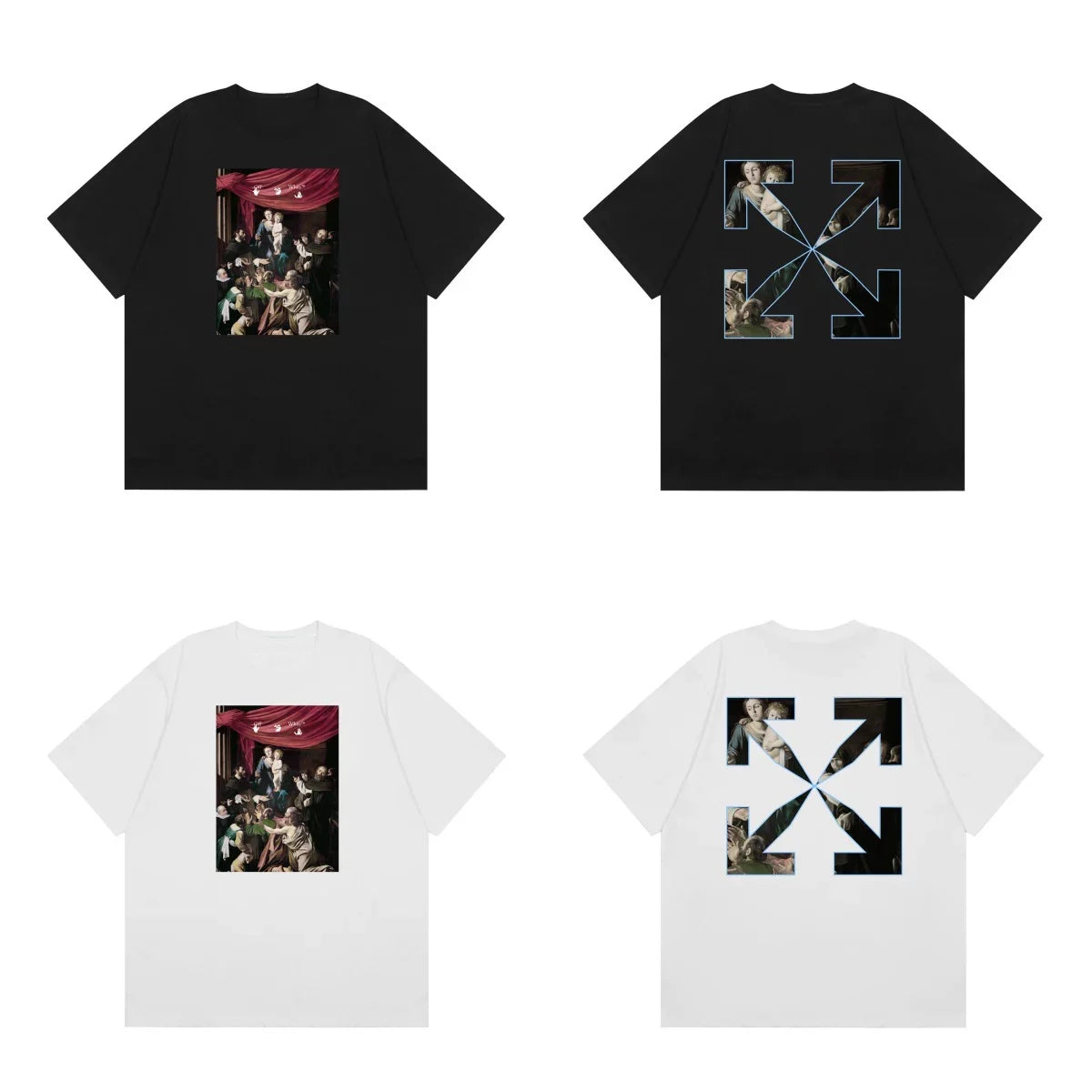 Off-White Vintage Poster Photo Arrow Cross Print Short Sleeve T-Shirt