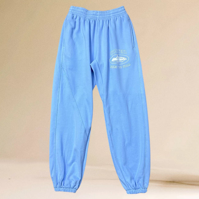 Corteiz Alcatraz Oval Logo Heavyweight Sweatpants blue Hover Image