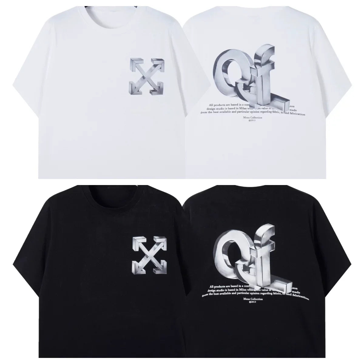 Off-White 3D Arrow Graphic Print Short Sleeve T-Shirt