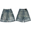 Gallery Dept. Spray Stripe & Paint Splatter Denim Shorts