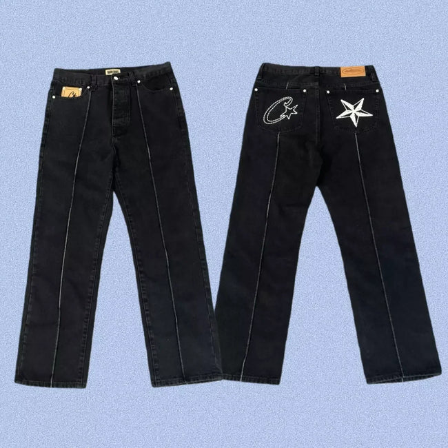 Corteiz Heavyweight Denim Pants Black Hover Image
