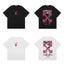 Off-White Pink Skeleton Arrow Cross Print Short Sleeve T-Shirt