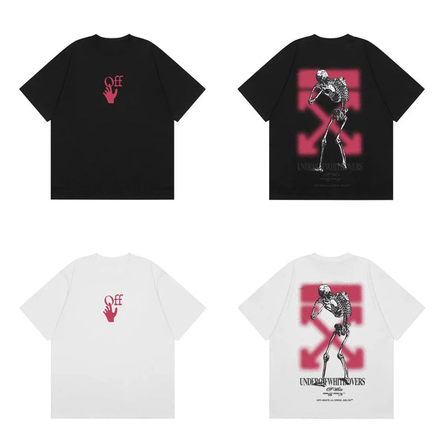Off-White Pink Skeleton Arrow Cross Print Short Sleeve T-Shirt Hover Image