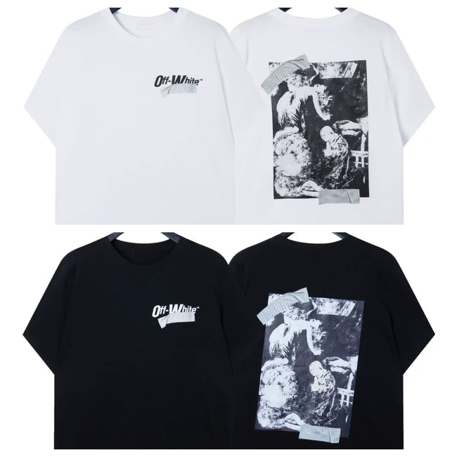 Off-White Vintage Portrait Art Graphic Short Sleeve T-Shirt Hover Image