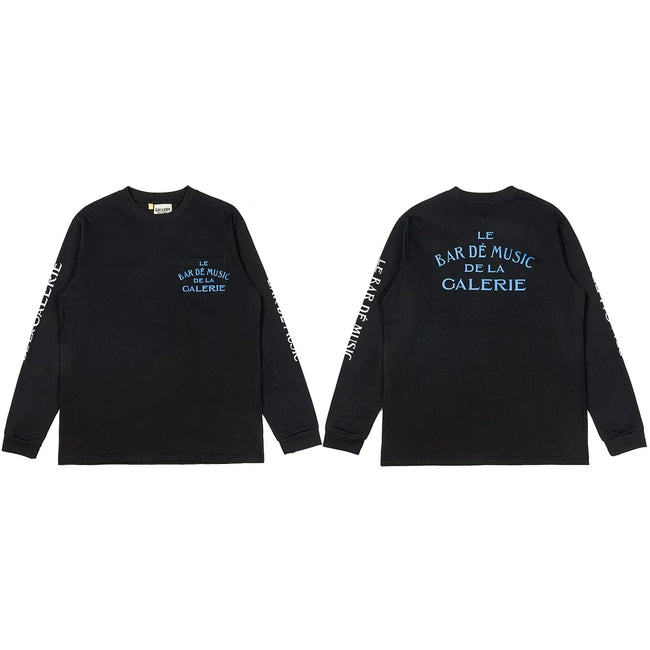 Gallery Dept. Pocket Le Bar De Music Long Sleeve T-Shirt - Black/Blue Hover Image