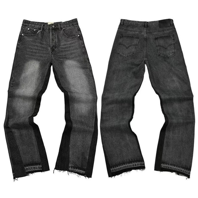 Gallery Dept. Contrast Side Panel Washed Black Denim Jeans Hover Image