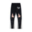 Gallery Dept. "GALERIE DEPT." Checkered Star Graphic Paint Splatter Contrast Panel Sweatpants - Black & Grey