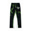 Gallery Dept. "GALERIE DEPT." Lime Green Tie-Dye Wash Contrast Panel Sweatpants - Black
