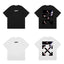 Off-White Black Pink Block Arrow Cross Print Short Sleeve T-Shirt