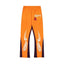 Gallery Dept. "DEPT." Tribal Star Graphic Contrast Panel Sweatpants - Orange & Dark Purple