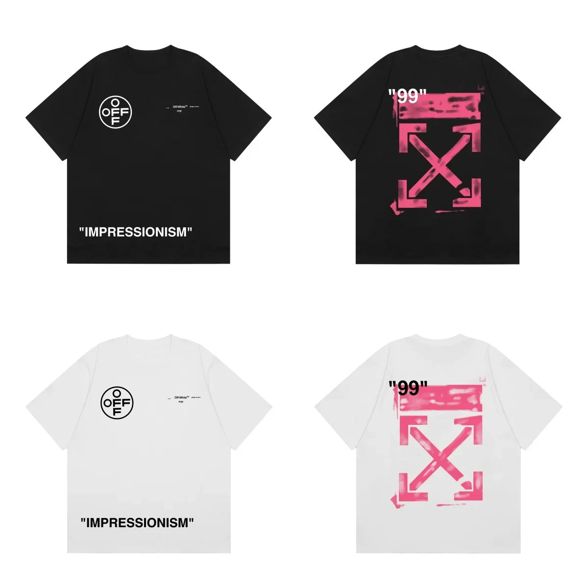 Off-White Hot Pink Arrow Cross Print Short Sleeve T-Shirt
