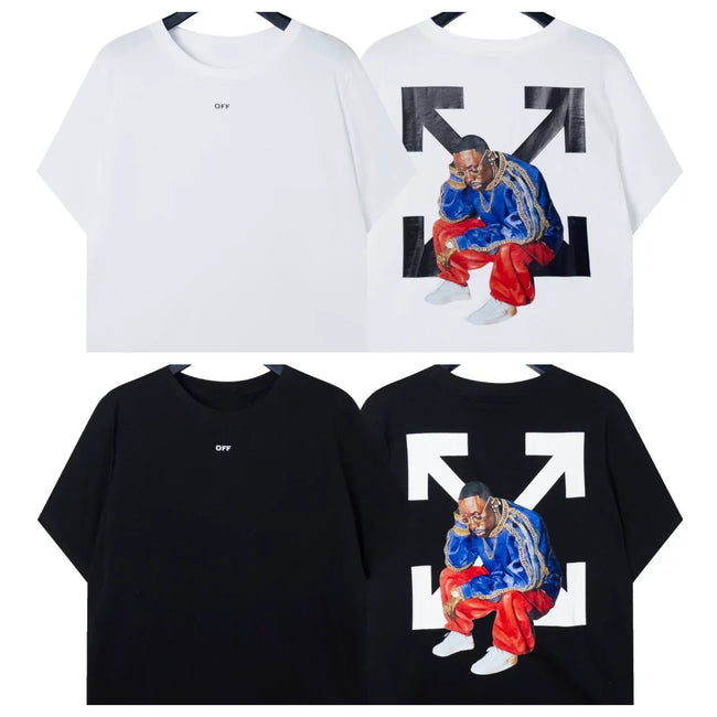 Off-White Hip Hop Character Arrow Graphic Short Sleeve T-Shirt Hover Image