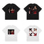 Off-White Red Tone Photo Arrow Cross Print Short Sleeve T-Shirt