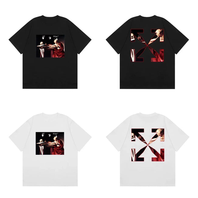 Off-White Red Tone Photo Arrow Cross Print Short Sleeve T-Shirt Hover Image