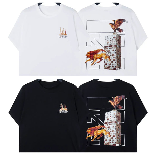 Off-White Lion & Building Arrow Graphic Short Sleeve T-Shirt Hover Image