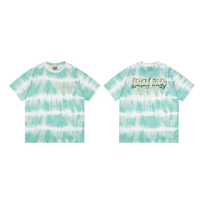 Gallery Dept. Stripe Tie-Dye Sound Mind Short Sleeve T-Shirt - Mint Green Hover Image