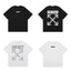 Off-White Glitter Crackle Arrow Cross Print Short Sleeve T-Shirt