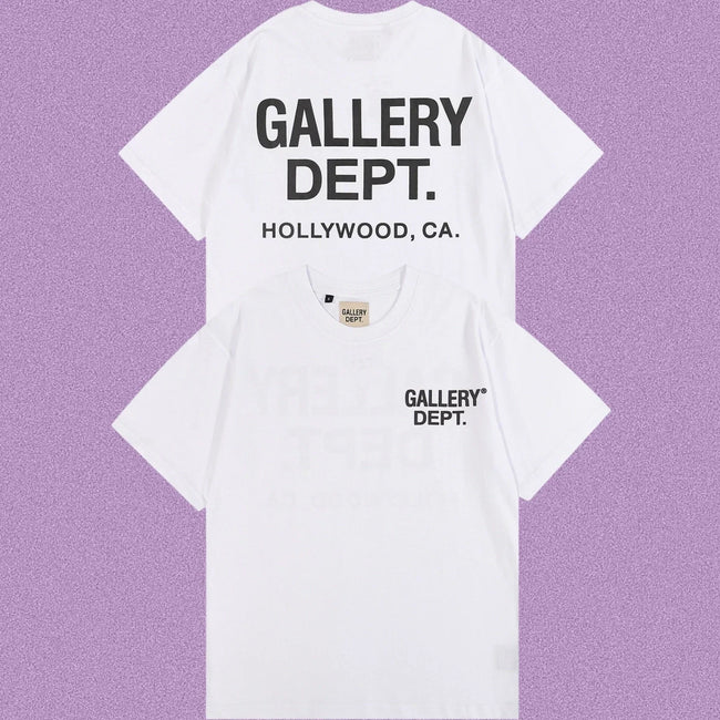 Gallery Dept. Hollywood Logo Short Sleeve T-Shirt - White/Black Hover Image