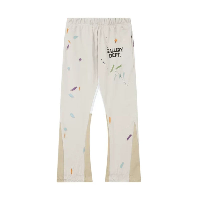 Gallery Dept. Paint Splatter Contrast Panel Sweatpants - Off-White / Cream Hover Image