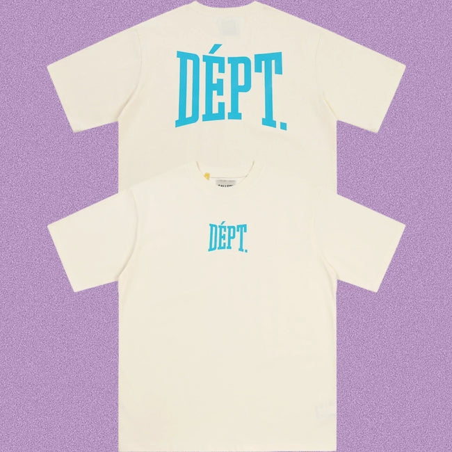 Gallery Dept. Arch Logo Short Sleeve T-Shirt - Cream/Cyan Hover Image