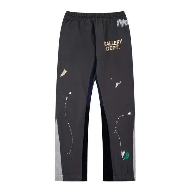 Gallery Dept. Paint Splatter Contrast Panel Sweatpants - Charcoal Black Hover Image